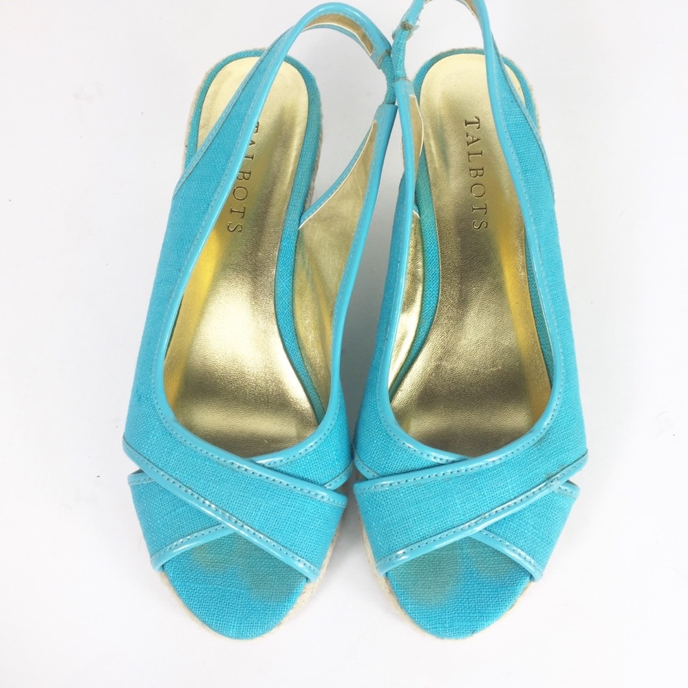 Talbots Peep Toe Criss Cross Espadrilles Wedges